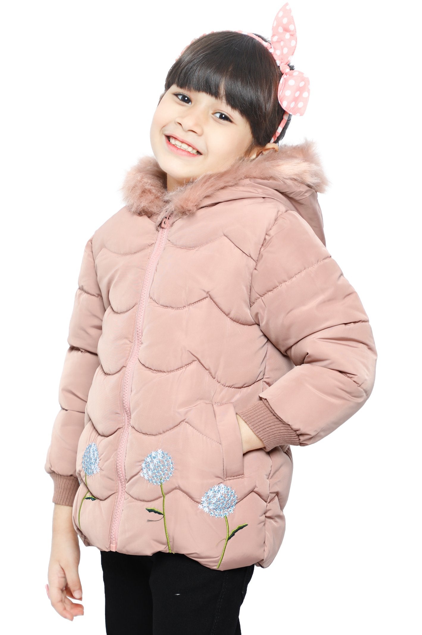 Jackets For Girls In Pink - KGF-0110-PINK - Diners