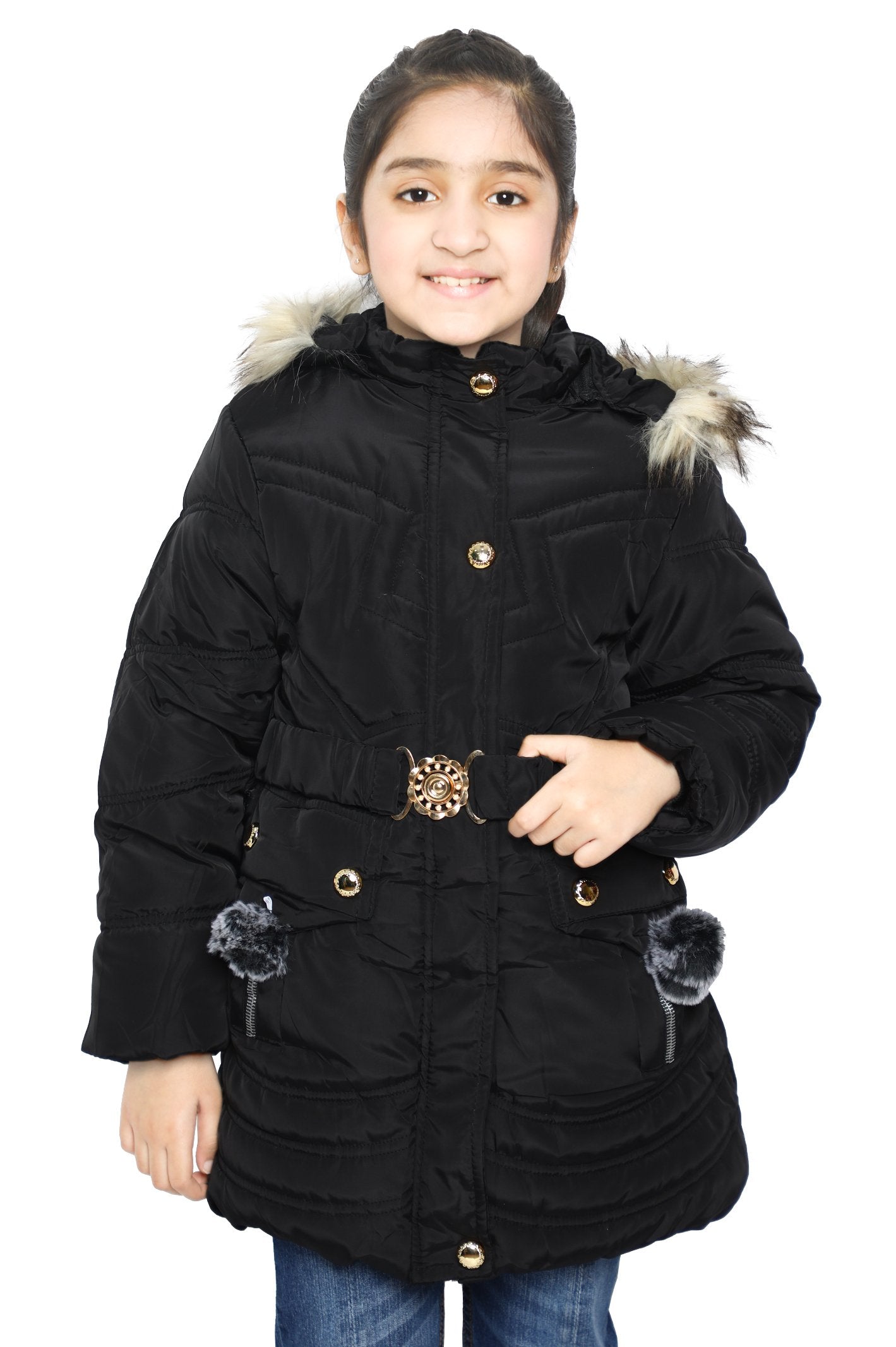 Girls Jackets In Black - KGF-0127-BLACK - Diners