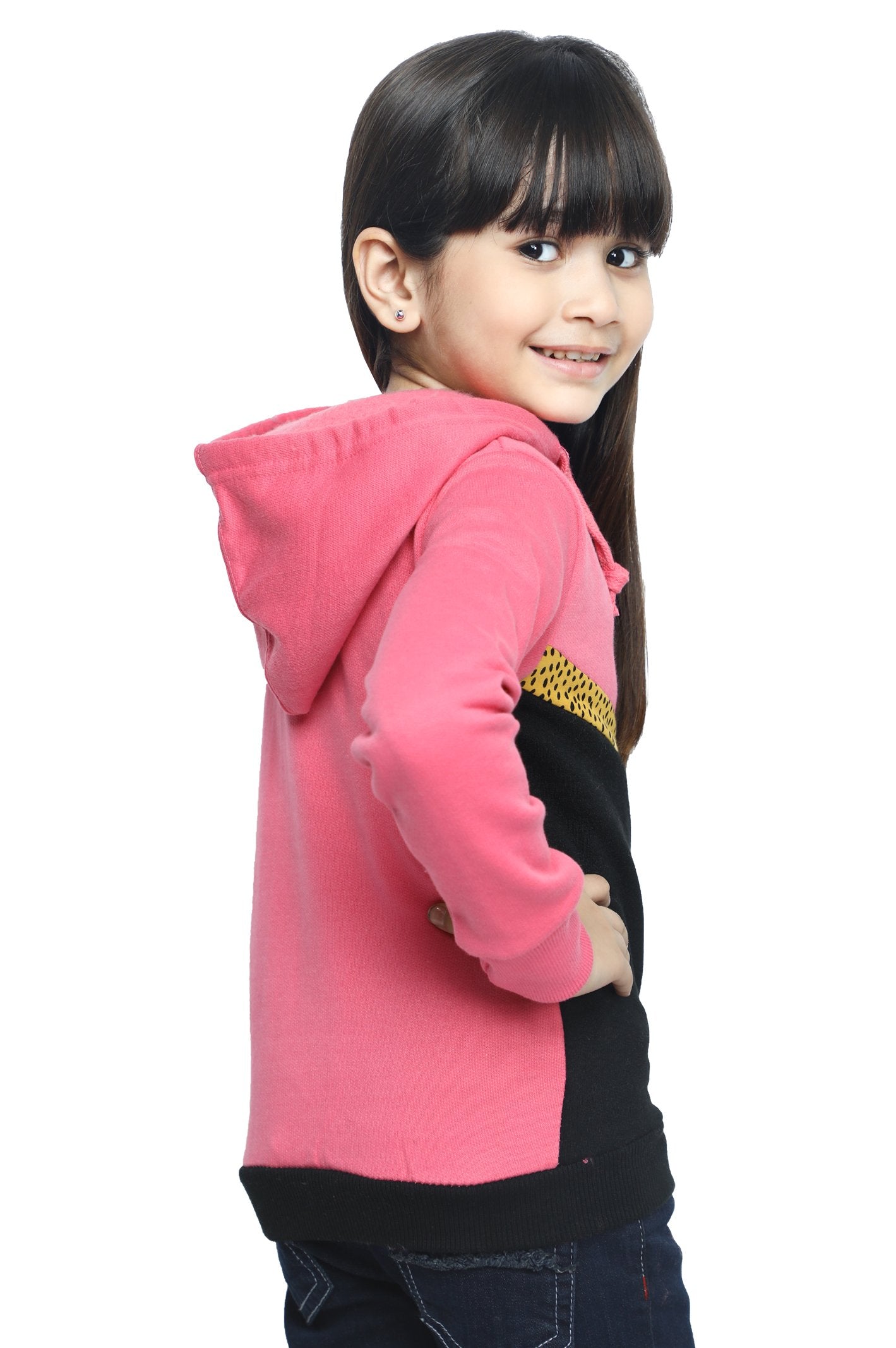 Hoodie For Girls In L-Pink - KGF-0132-L-PINK - Diners