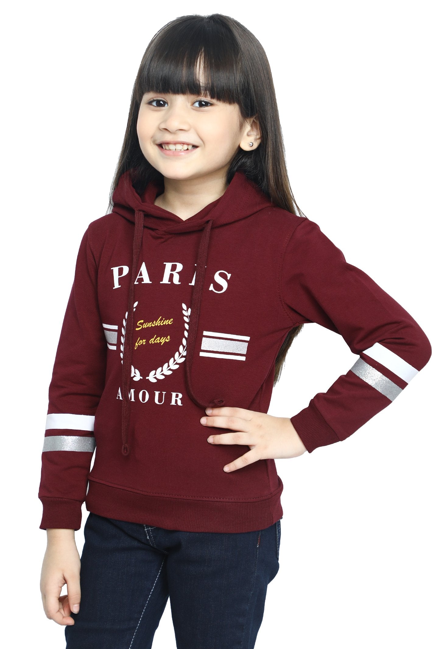 Hoodie For Girls In Plum - KGI-0004-PLUM - Diners