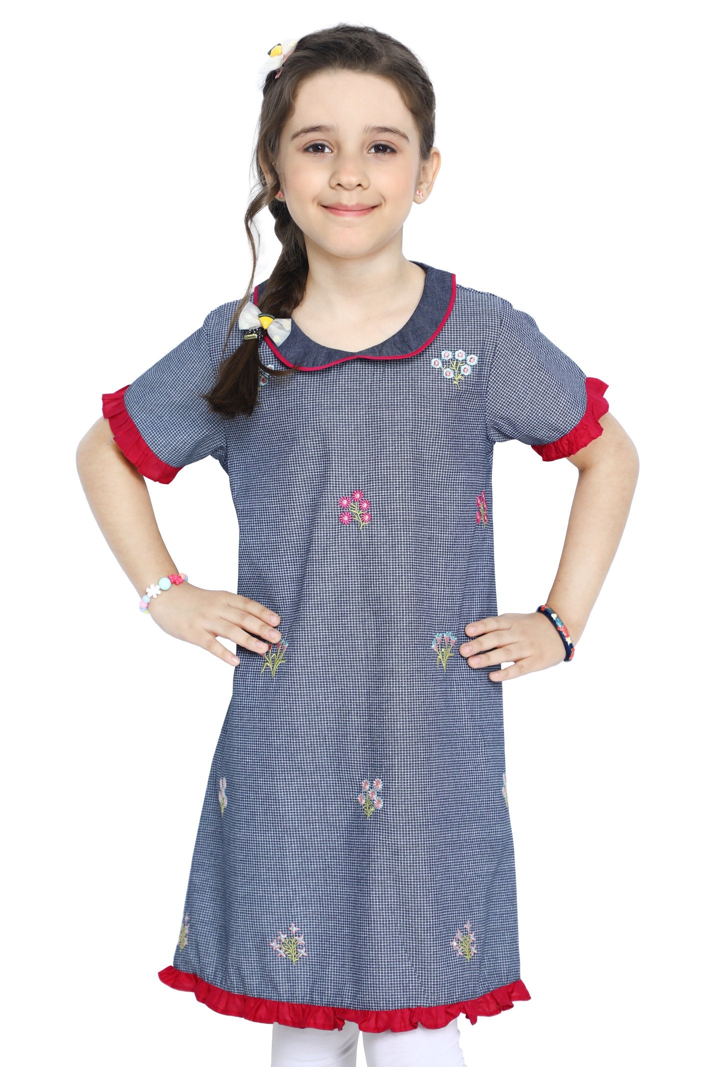 Girls Kurti in D-Blue - KGKK-0198-D-BLUE - Diners