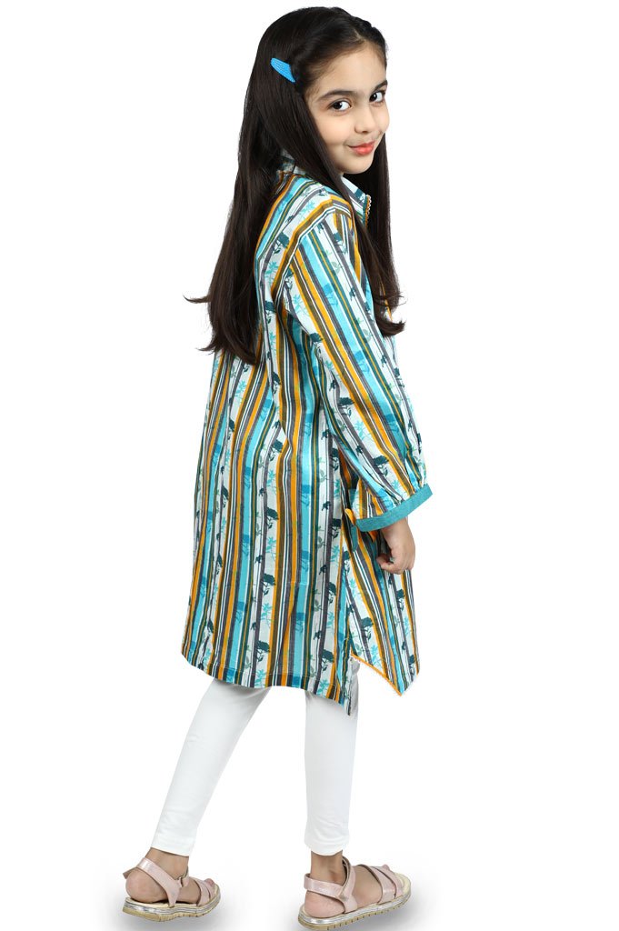 Girls Kurti KGKK-0137 Ferozi - Diners