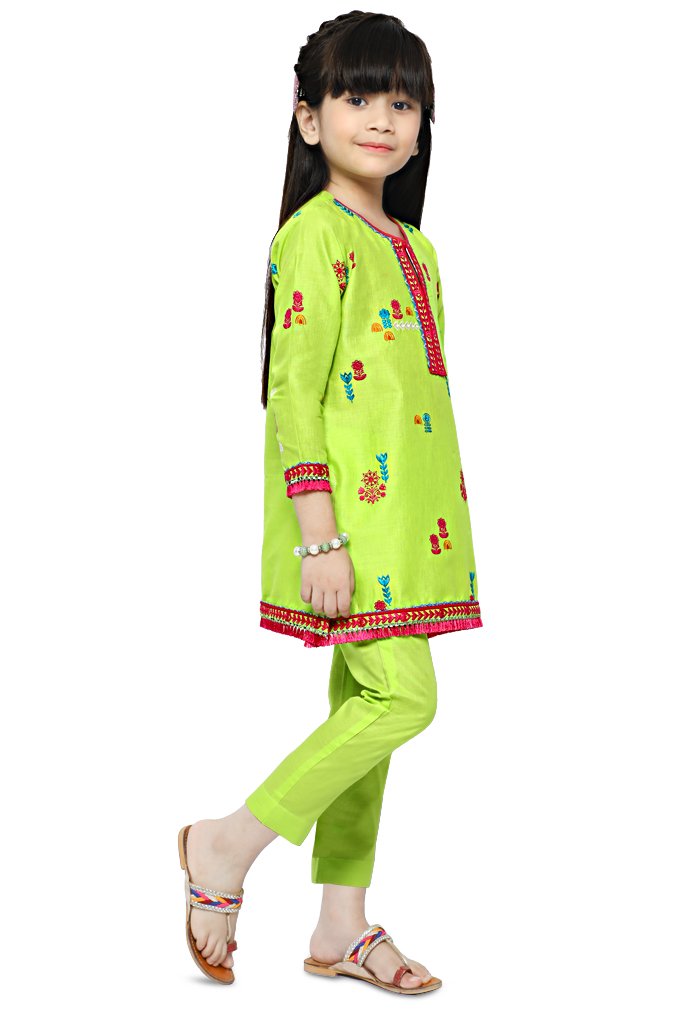 Girls Kurti in Green KGKK-0162-GREEN - Diners