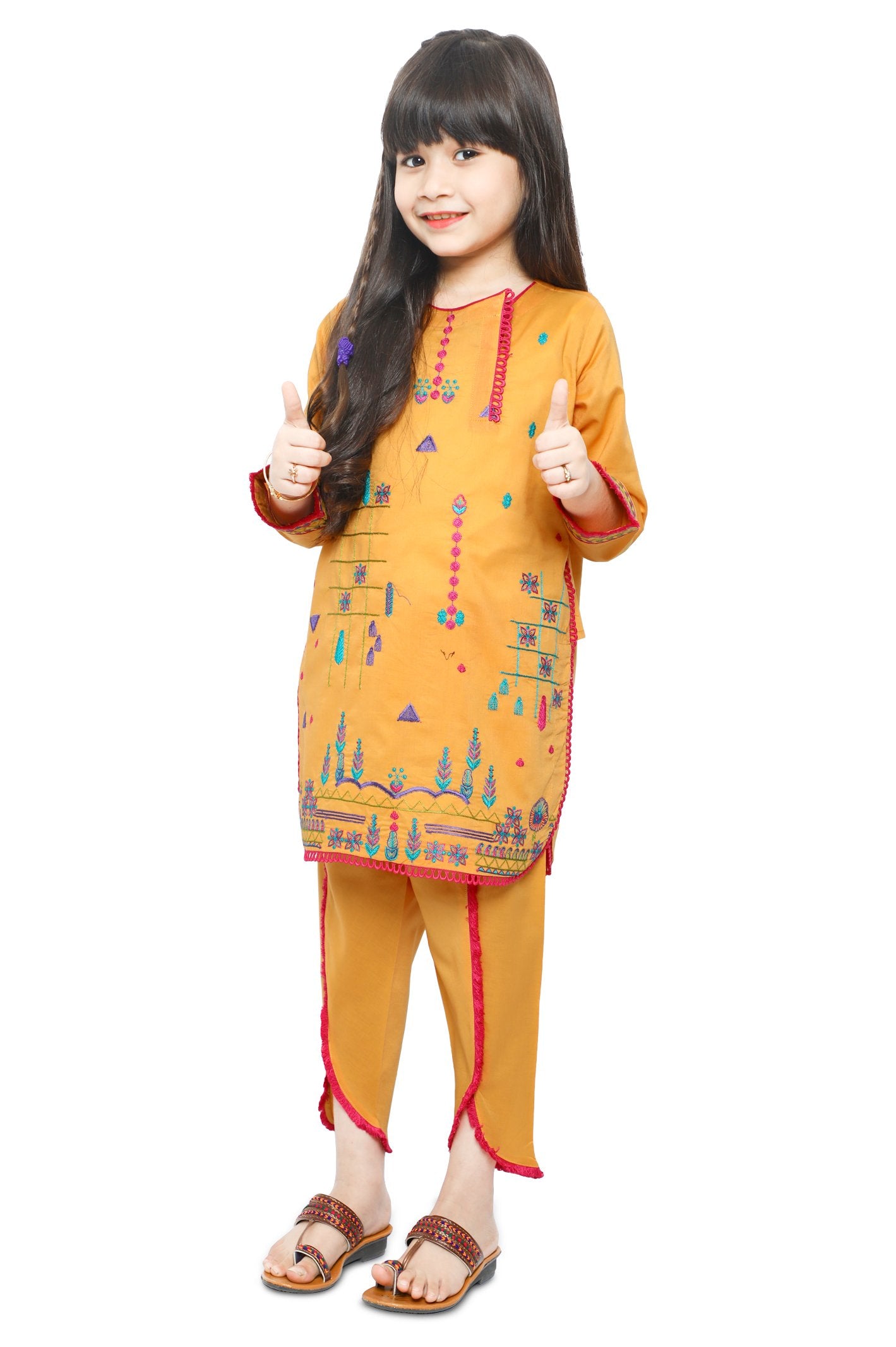 Girls Kurti in Mustard - KGKK-0173-MUSTARD - Diners