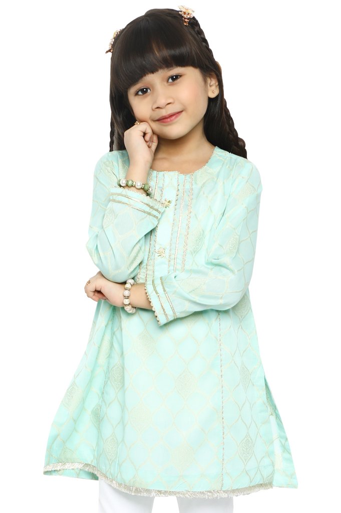 Girls Kurti in L-Green - KGKK-0175-L-GREEN - Diners
