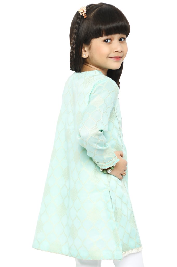 Girls Kurti in L-Green - KGKK-0175-L-GREEN - Diners