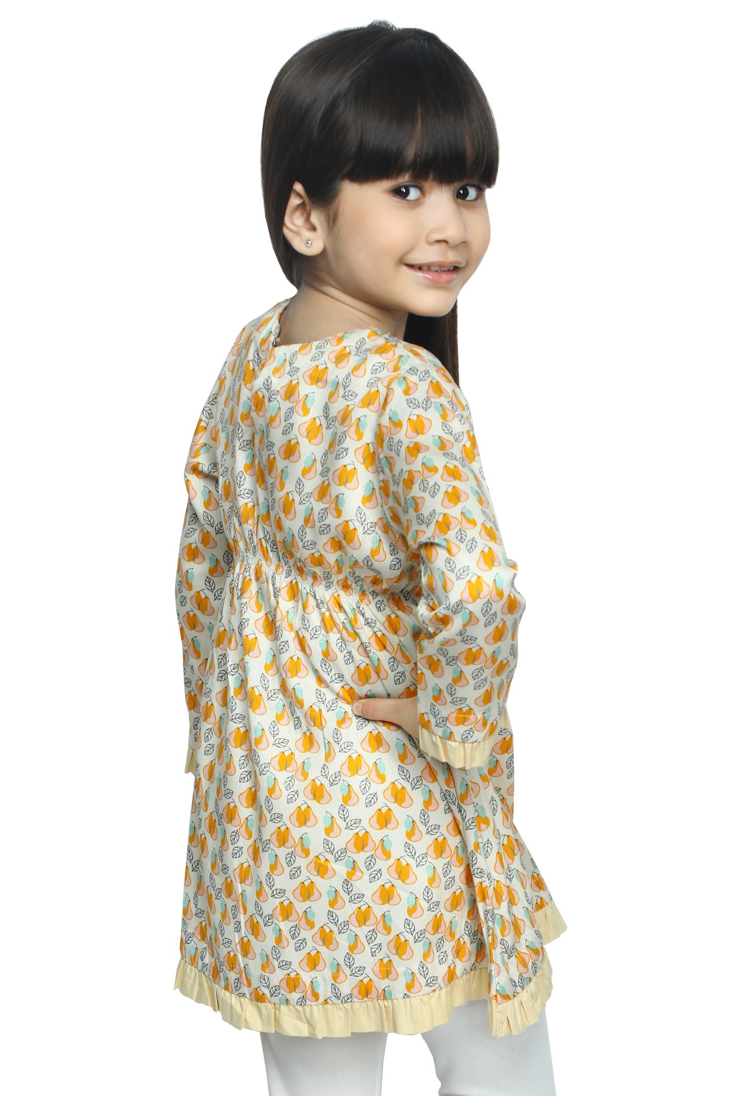 Girls Kurti in Beige - KGKK-0190-BEIGE - Diners