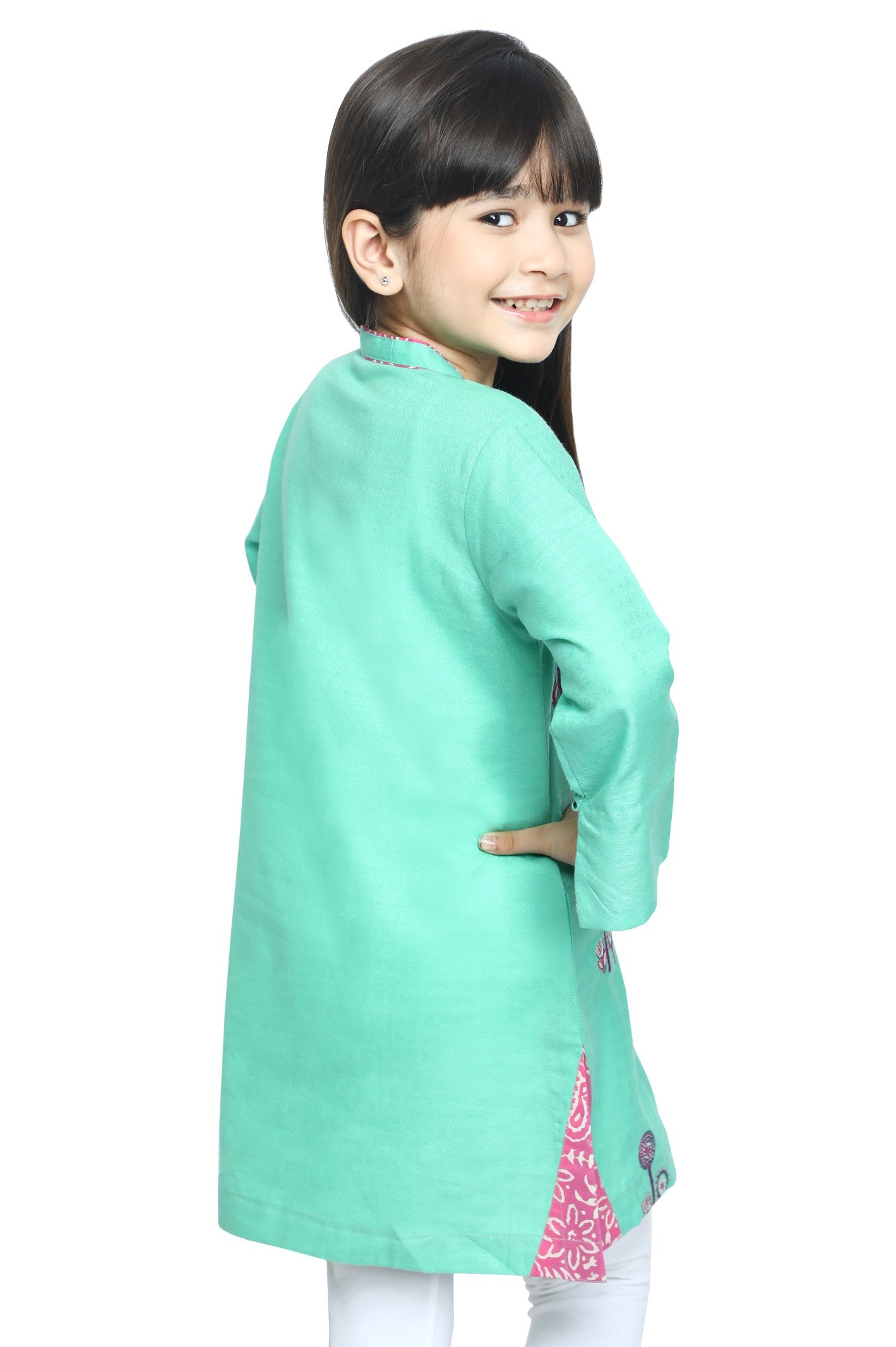 Girls Kurti in Green - KGKK-0192-GREEN - Diners