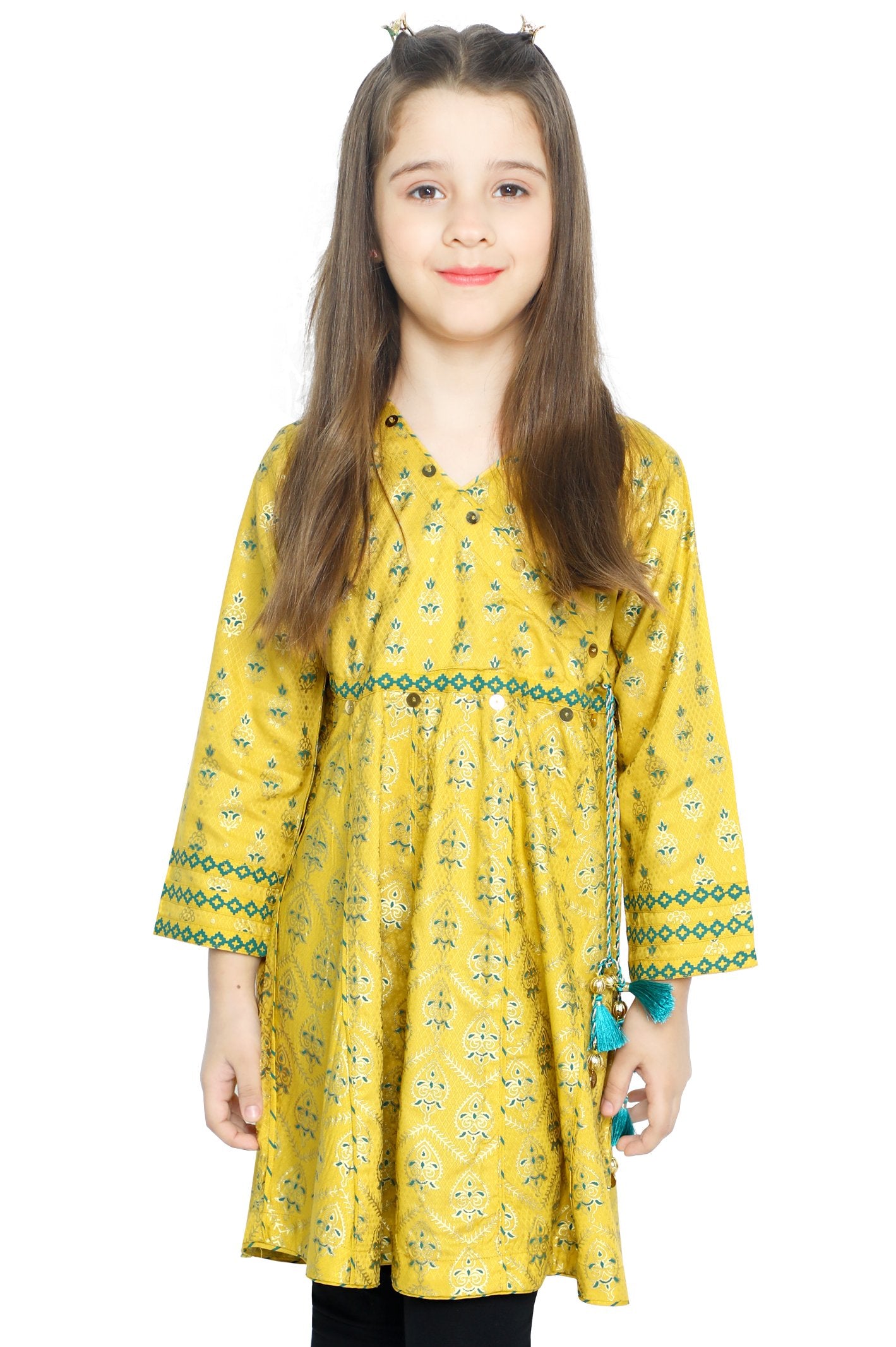 Girls Kurti in Yellow - KGKK-0194-YELLOW - Diners