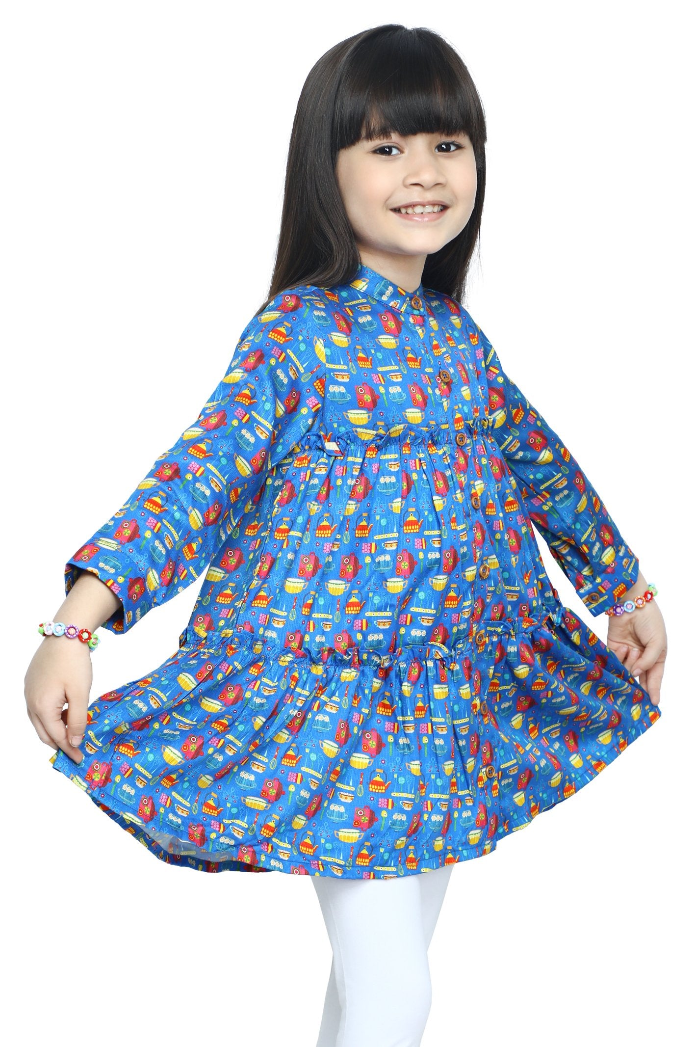 Girls Kurti in Blue - KGKK-0197-BLUE - Diners