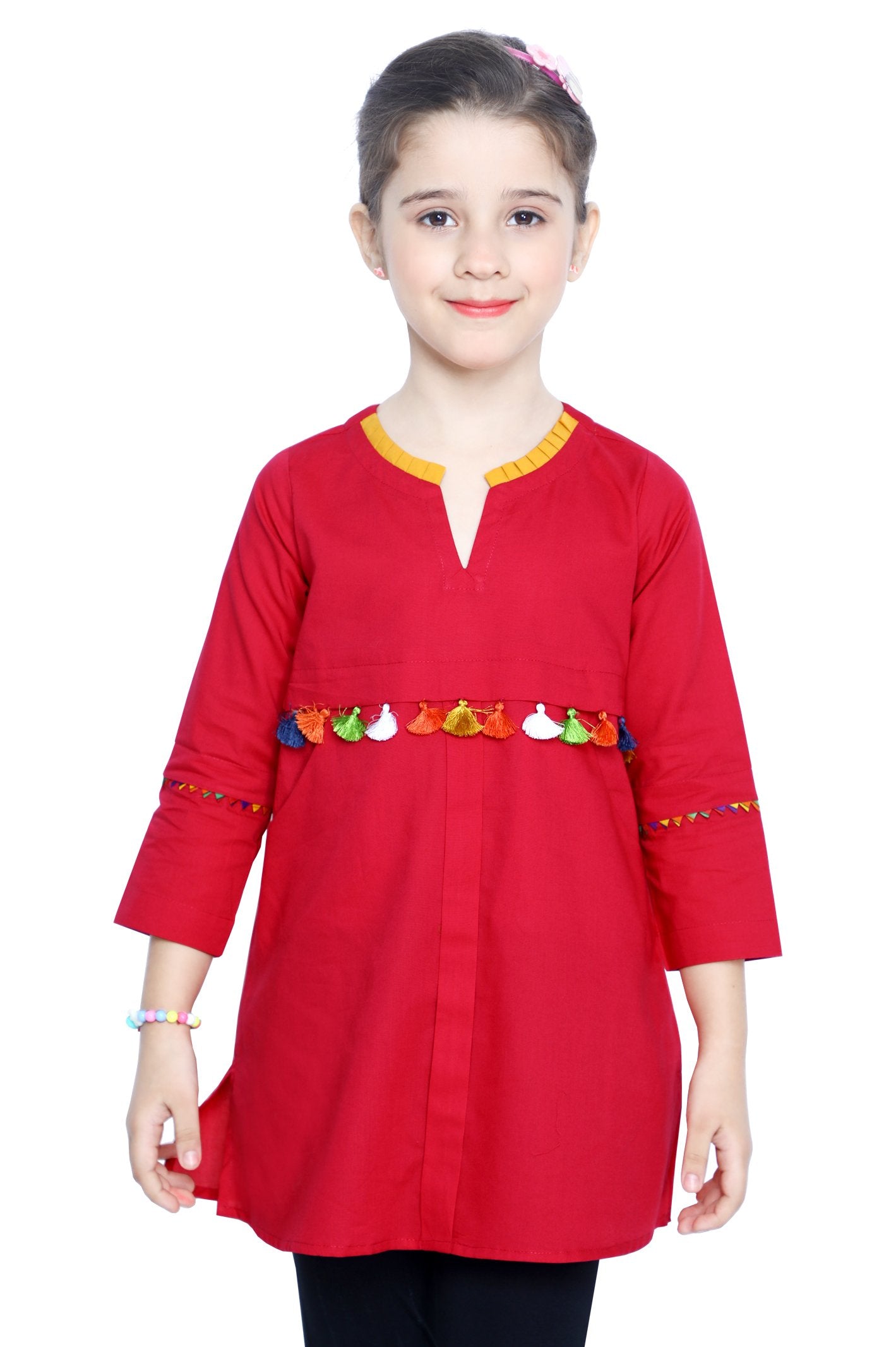 Girls Kurti in Magenta - KGKK-0206-MAGENTA - Diners