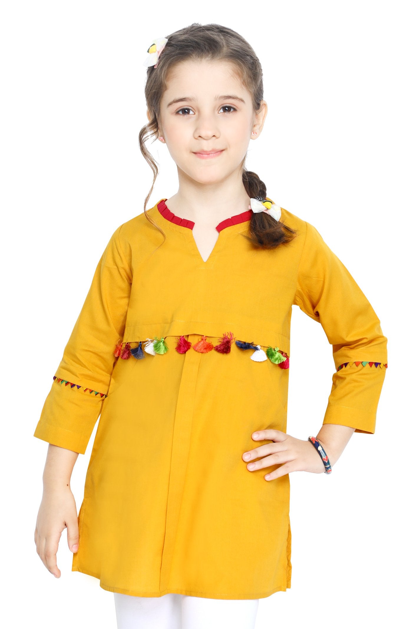 Girls Kurti in Yellow - KGKK-0206-YELLOW - Diners