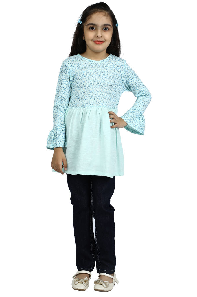 Girls Frock SKU: KGL-0301 SKY BLUE - Diners