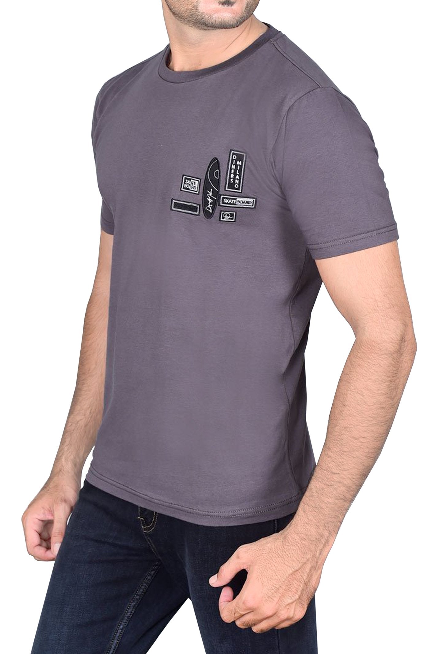 ROUND NECK T-SHIRT - NA662 - D-Grey