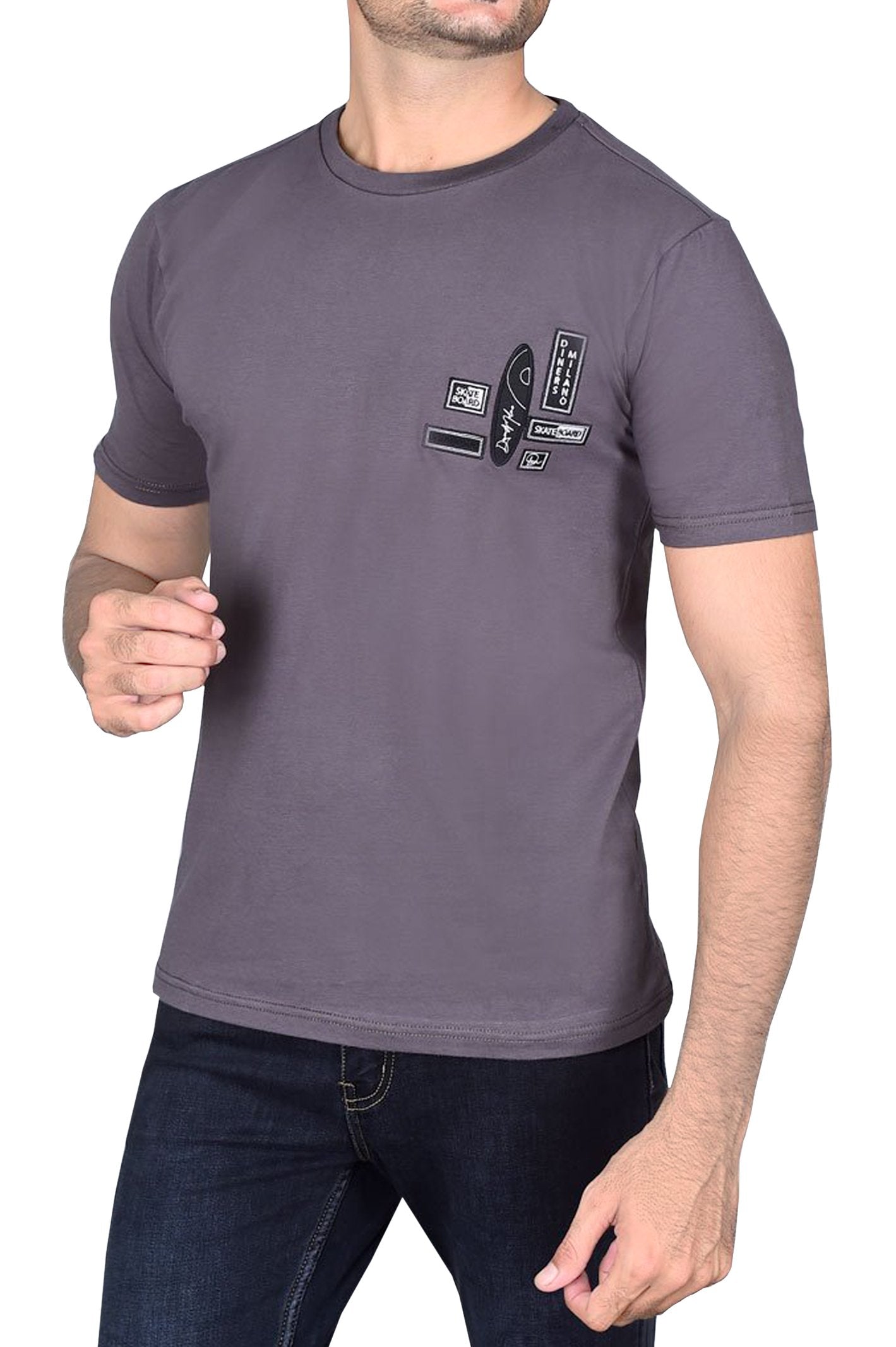 ROUND NECK T-SHIRT - NA662 - D-Grey