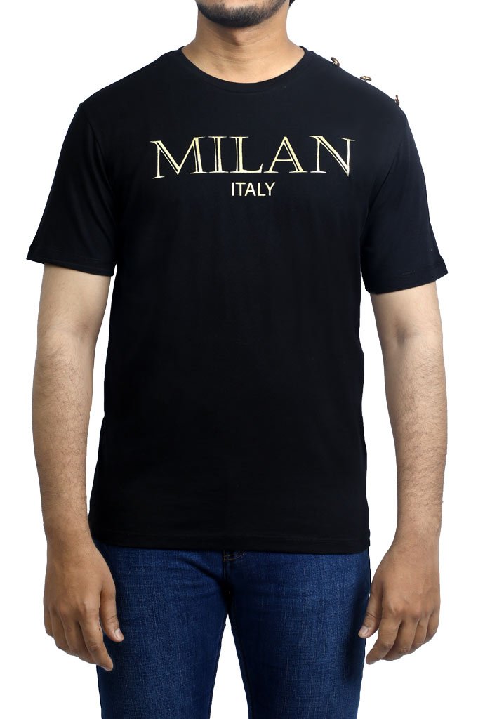 Diner's Men's Round Neck T-Shirt - NA705 - Black