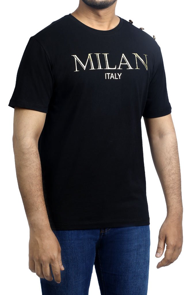 Diner's Men's Round Neck T-Shirt - NA705 - Black