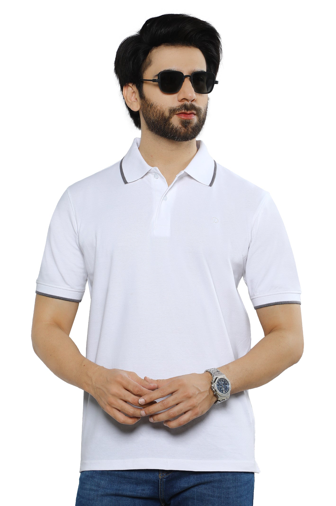 Diners Men's Polo T-Shirt SKU: NA828-WHITE