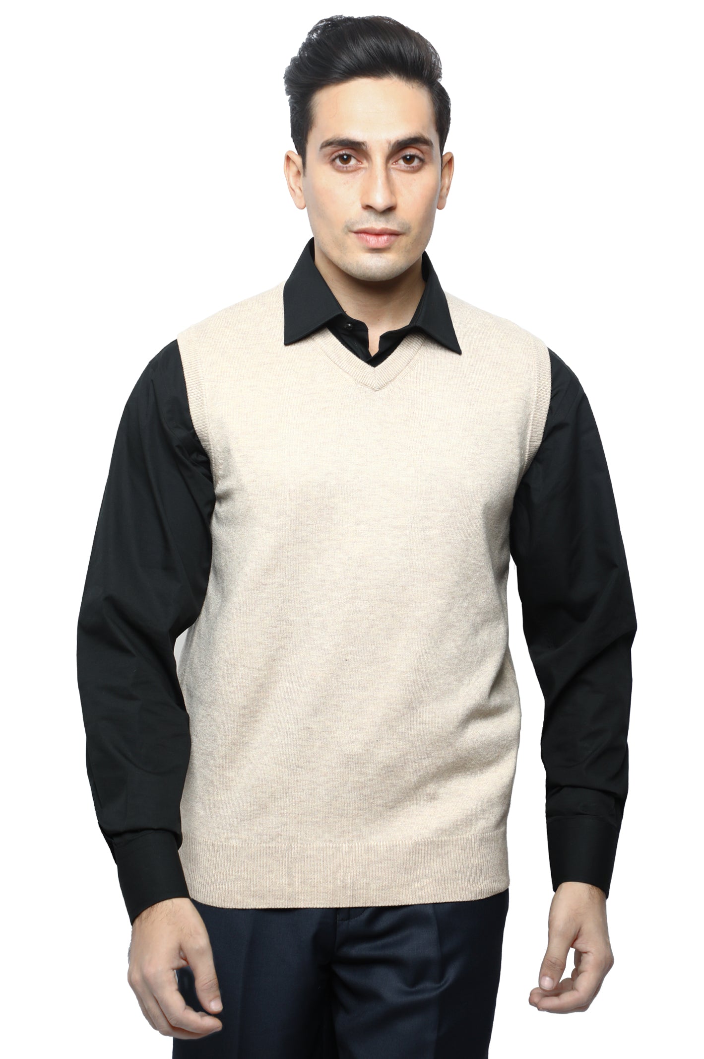 Gents Sweater (Sleeveless) In Fawn SKU: SA560-FAWN - Diners