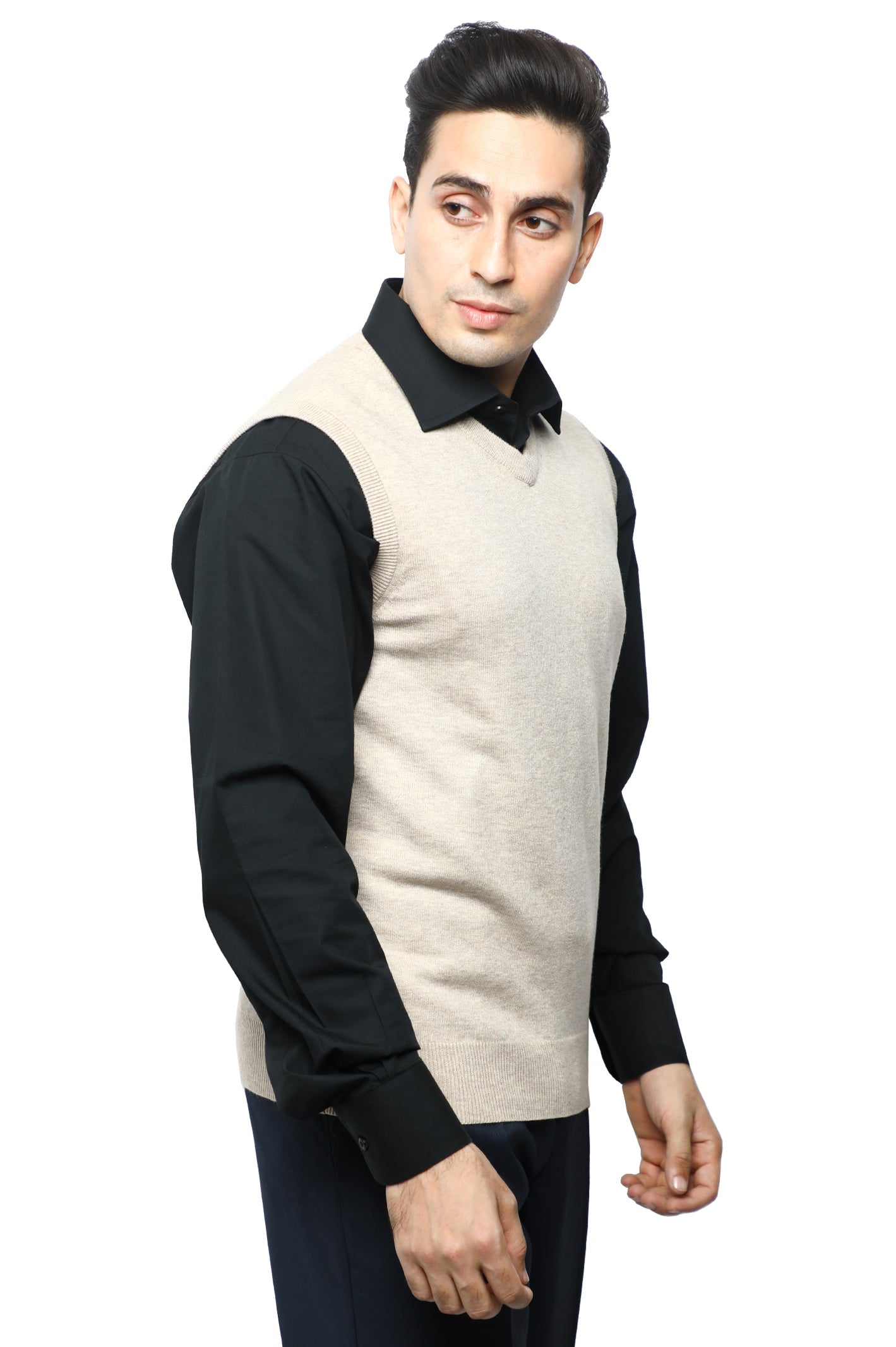 Gents Sweater (Sleeveless) In Fawn SKU: SA560-FAWN - Diners