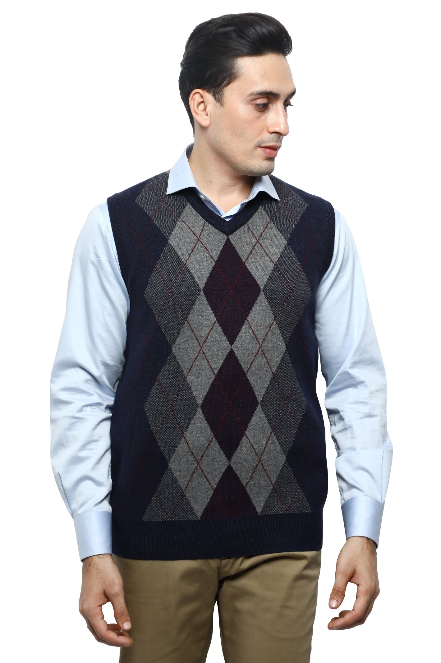 Gents Sweater (Sleeveless) In N-Blue SKU: SA561-N-BLUE - Diners