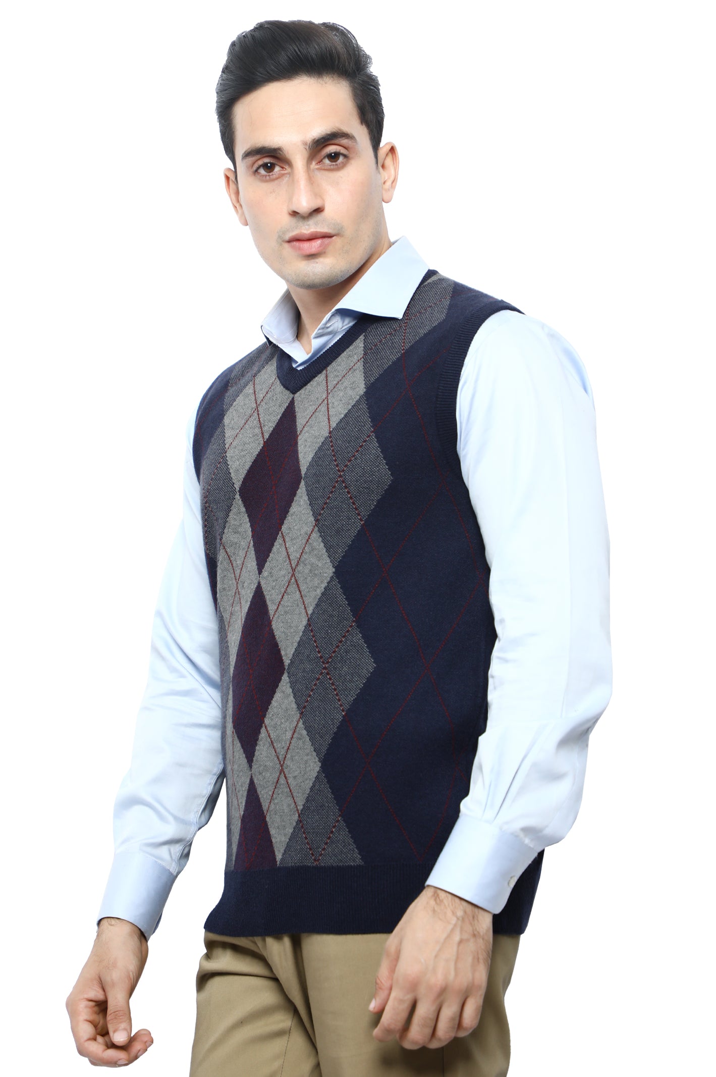 Gents Sweater (Sleeveless) In N-Blue SKU: SA561-N-BLUE - Diners