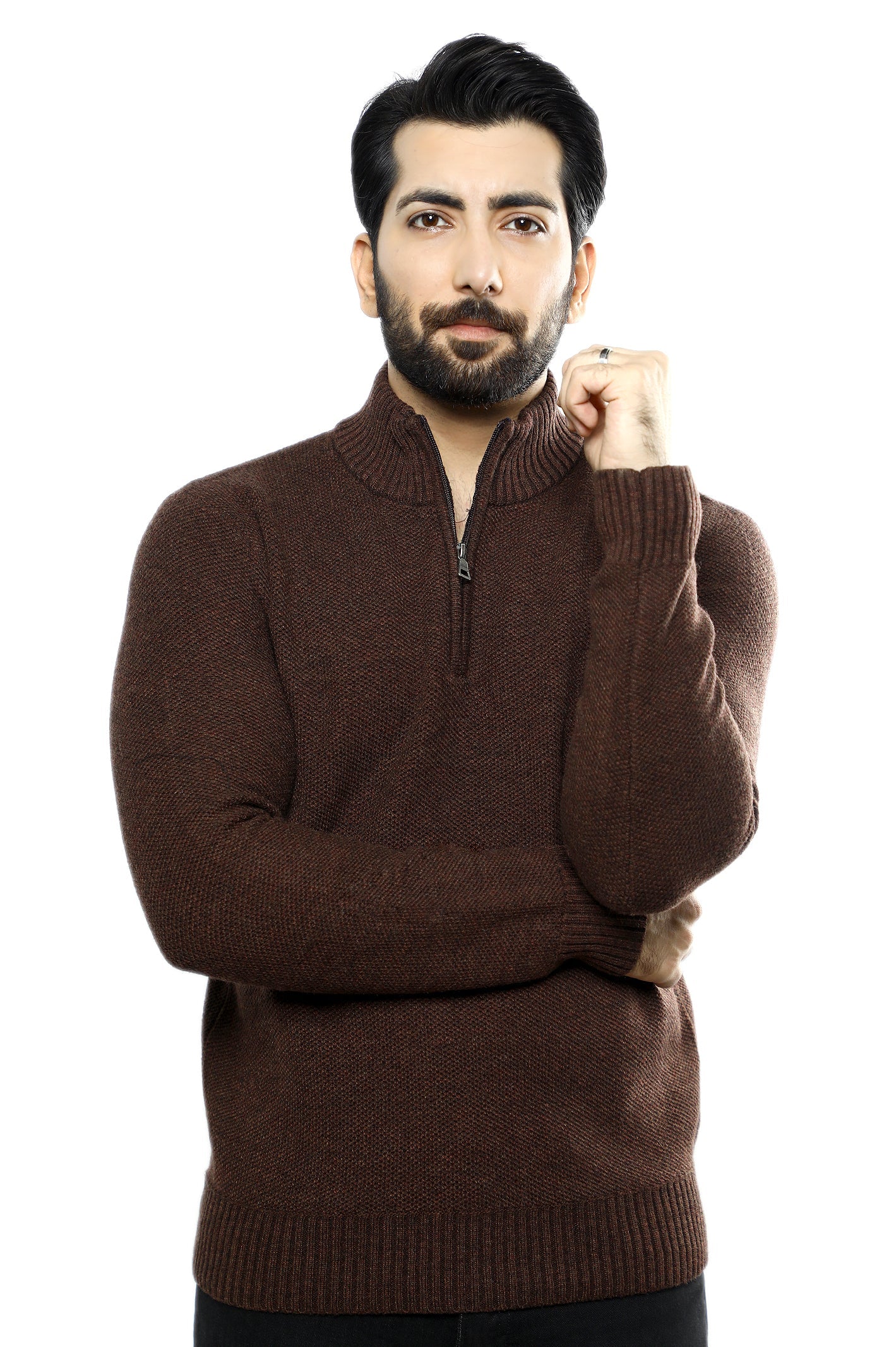 Gents Sweater SKU: SA583-BROWN