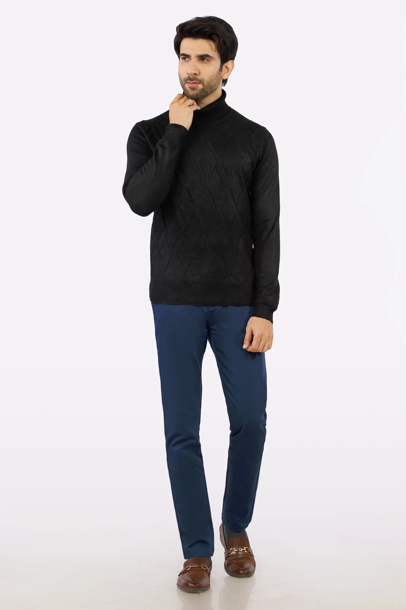 Black High Neck Gents Sweater