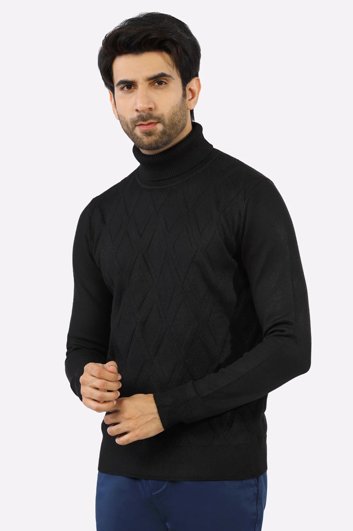 Black High Neck Gents Sweater