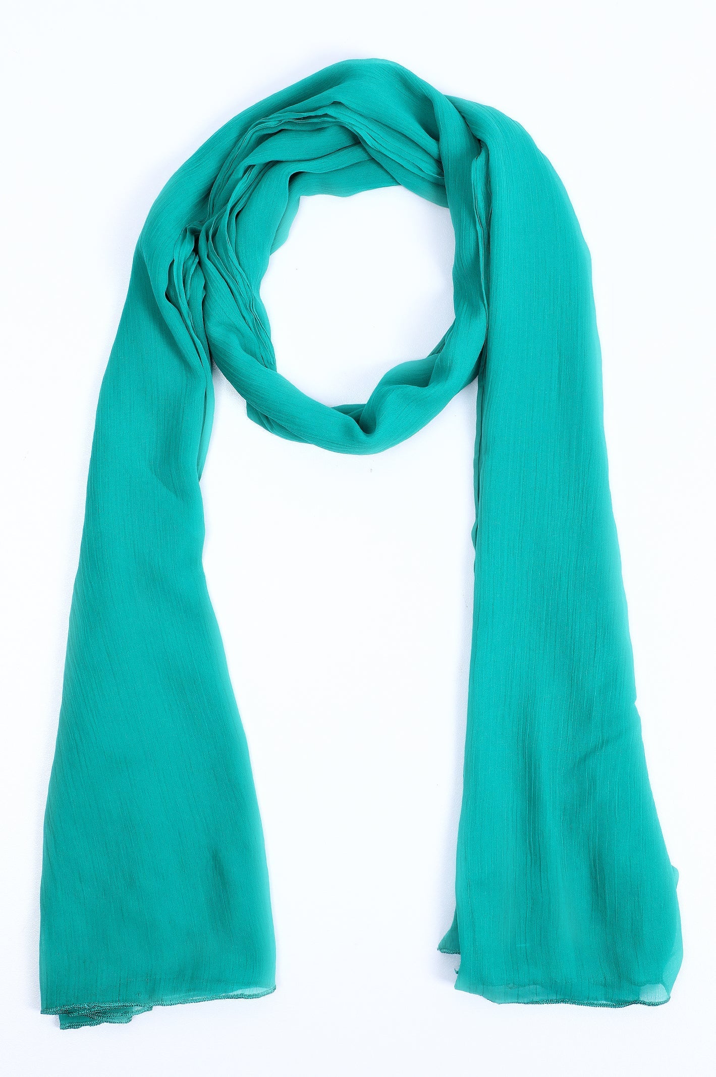 Sea Green Crinkle Chiffon Dupatta