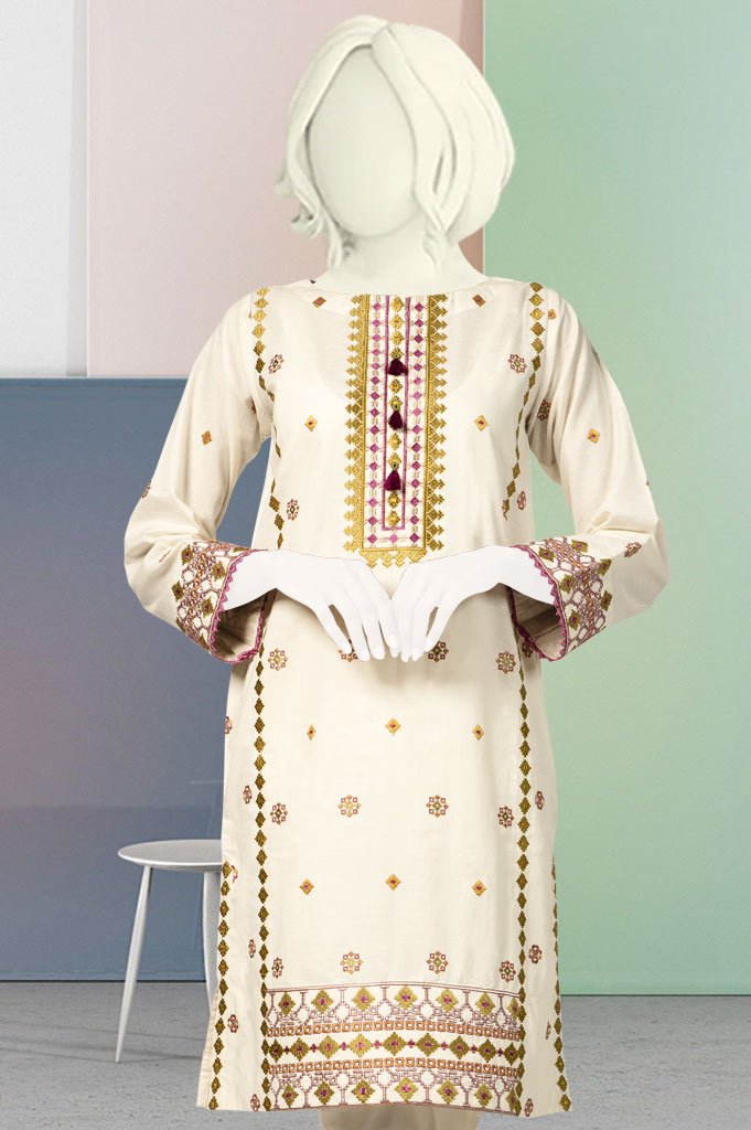 Embroided Shirt - WKL0383 - Cream - Diners