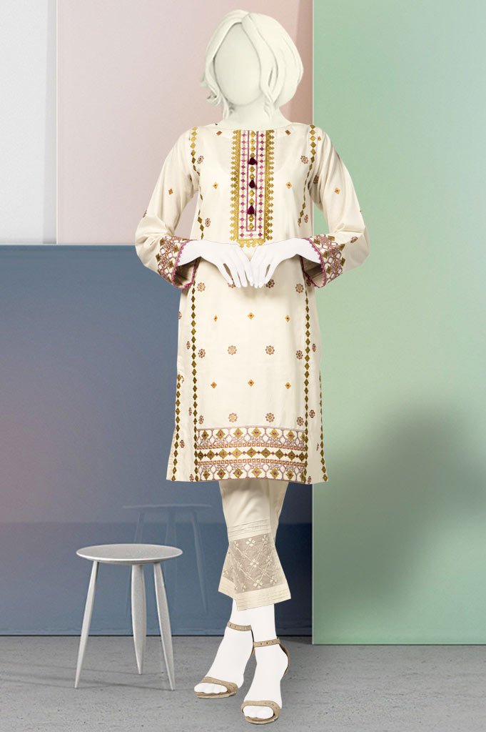 Embroided Shirt - WKL0383 - Cream - Diners