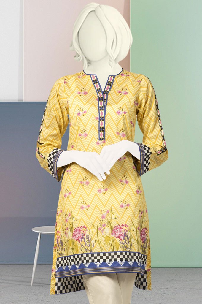 Stitched Kurti - WKL0456 - Yellow - Diners