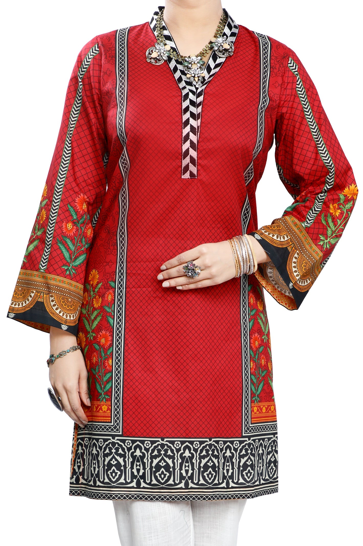 Women Stitched Kurti In Pink SKU: WKL0697-PINK - Diners