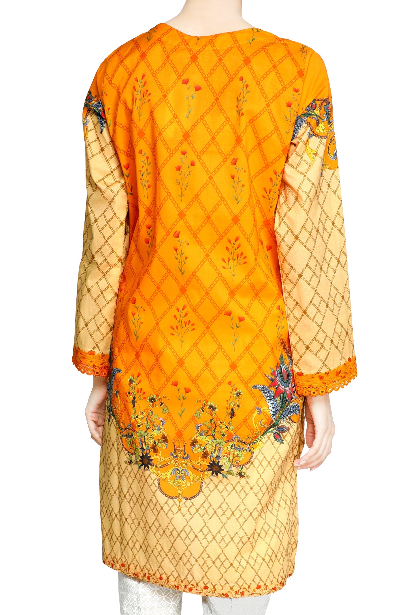 Women Stitched Kurti In Orange SKU: WKL0700-ORANGE - Diners