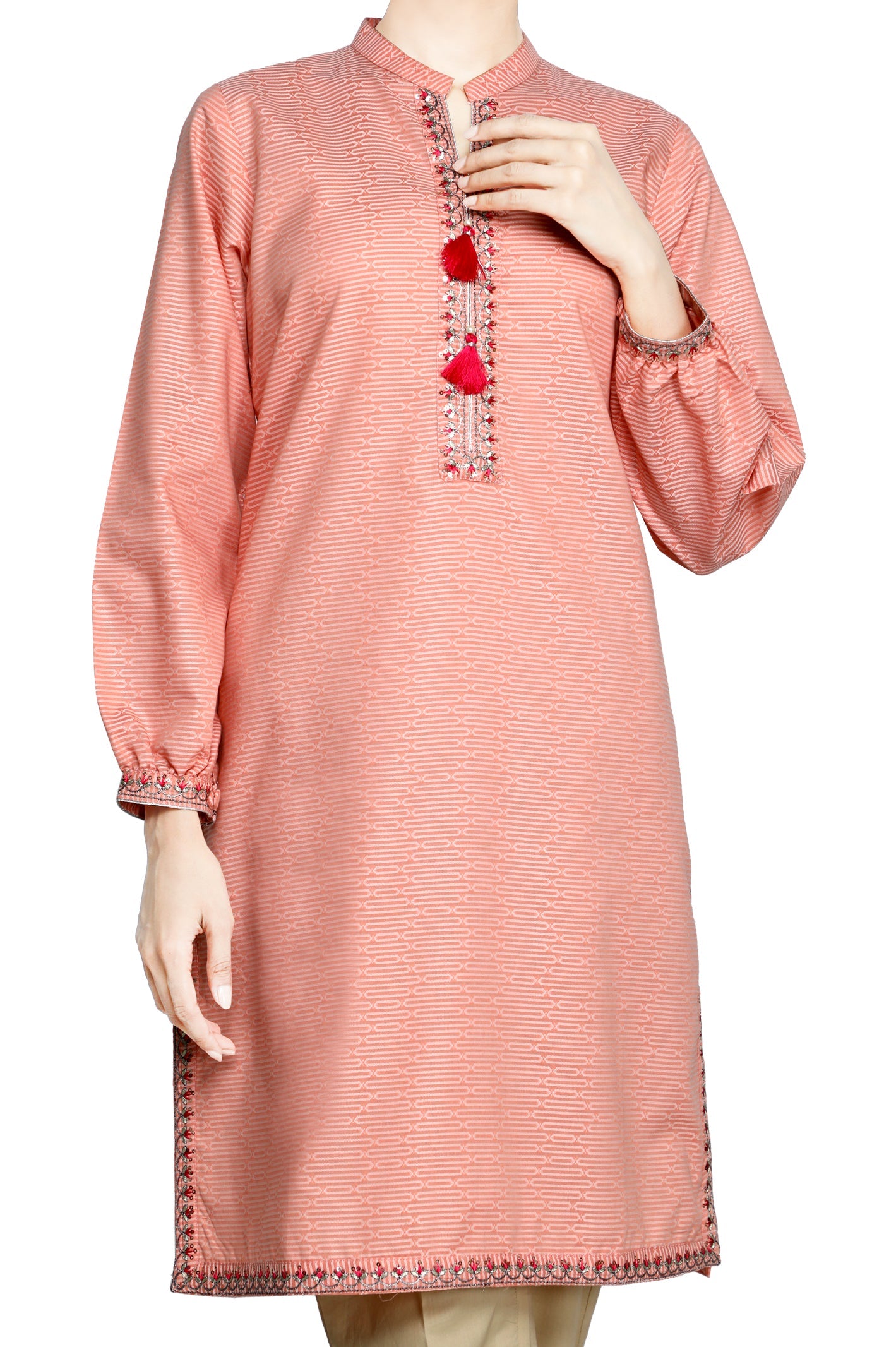 Women Stitched Kurti In Pink SKU: WKL0768-PINK - Diners