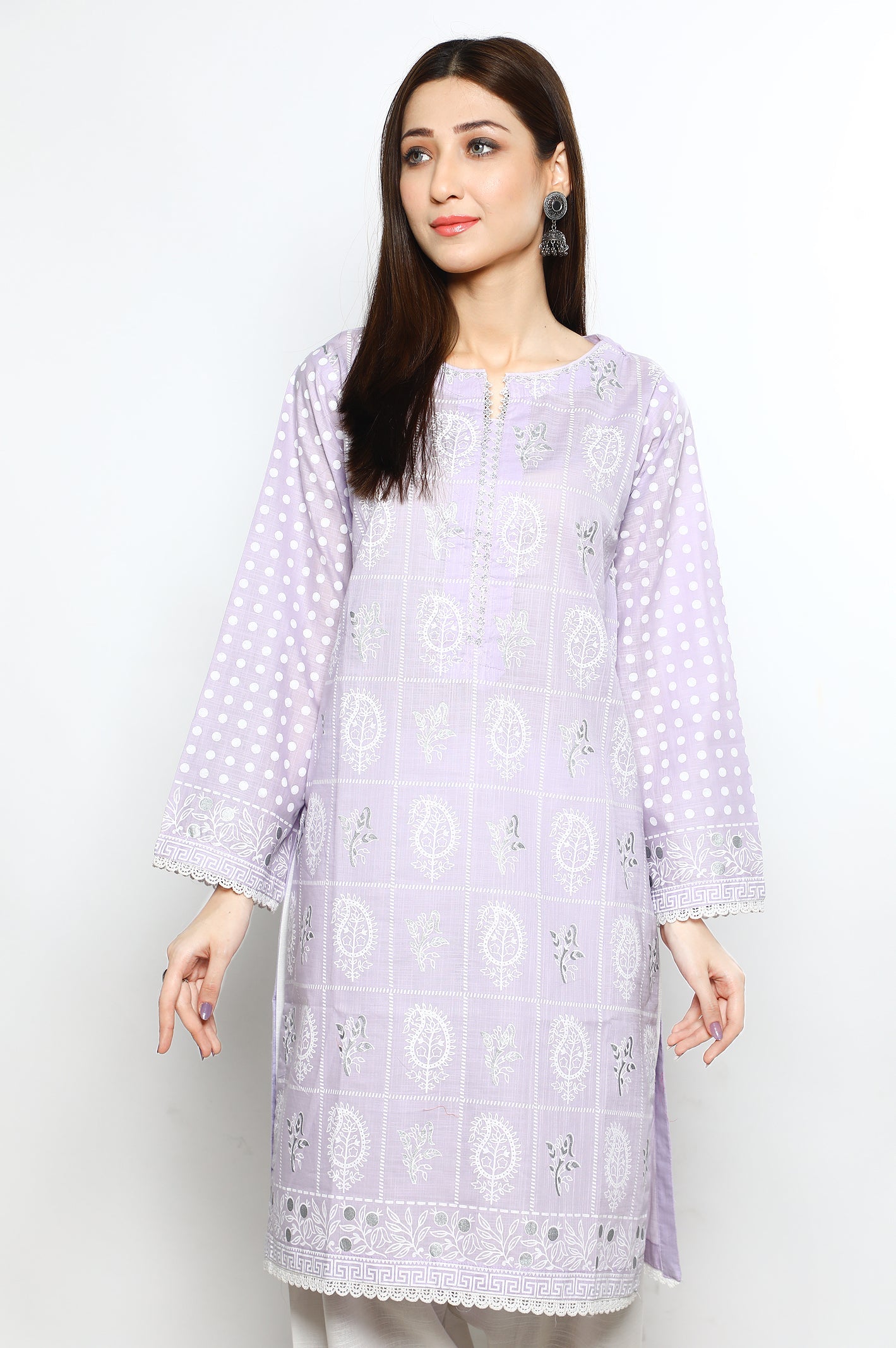 Women Stitched Kurti SKU: WKL0816-PURPLE