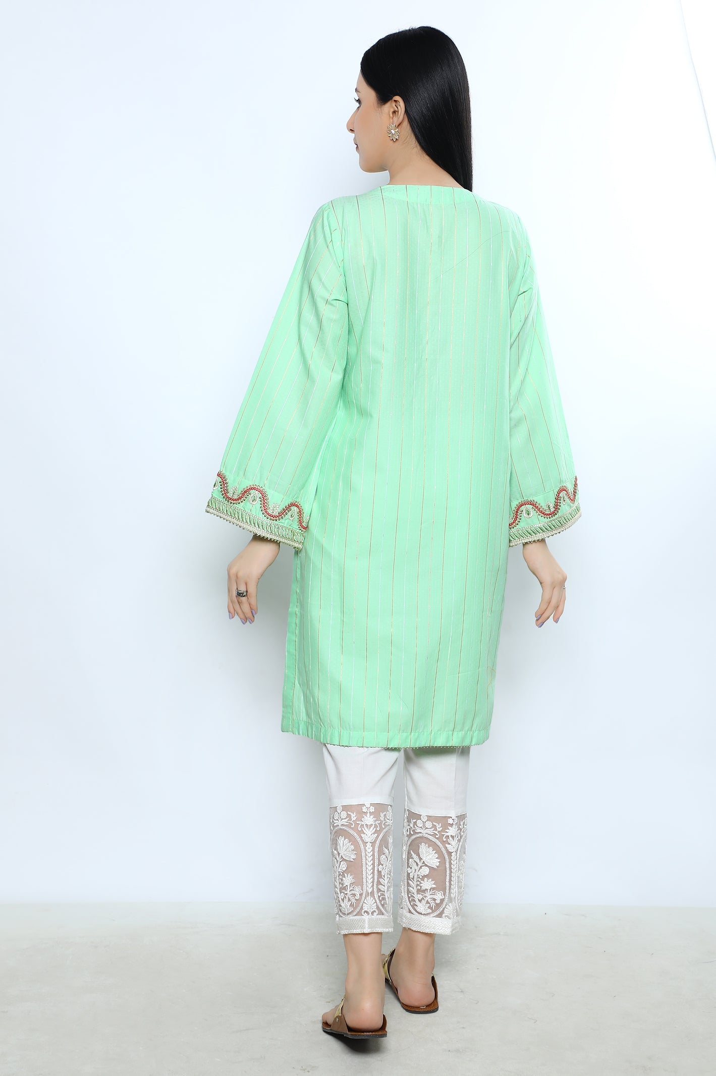 Women Stitched Kurti SKU: WKL0836-C-GREEN