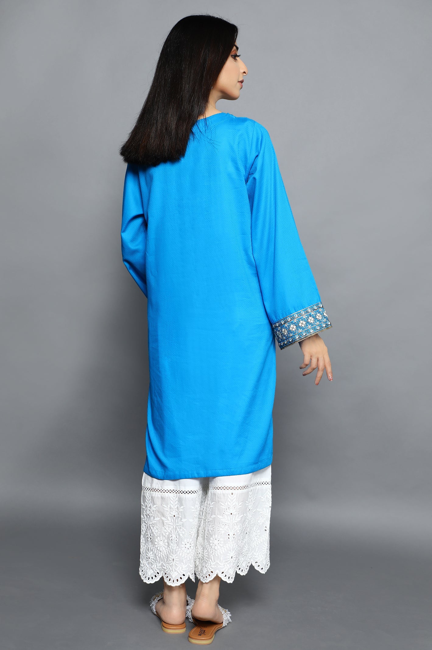 Women Stitched Kurti SKU: WKL0849-BLUE