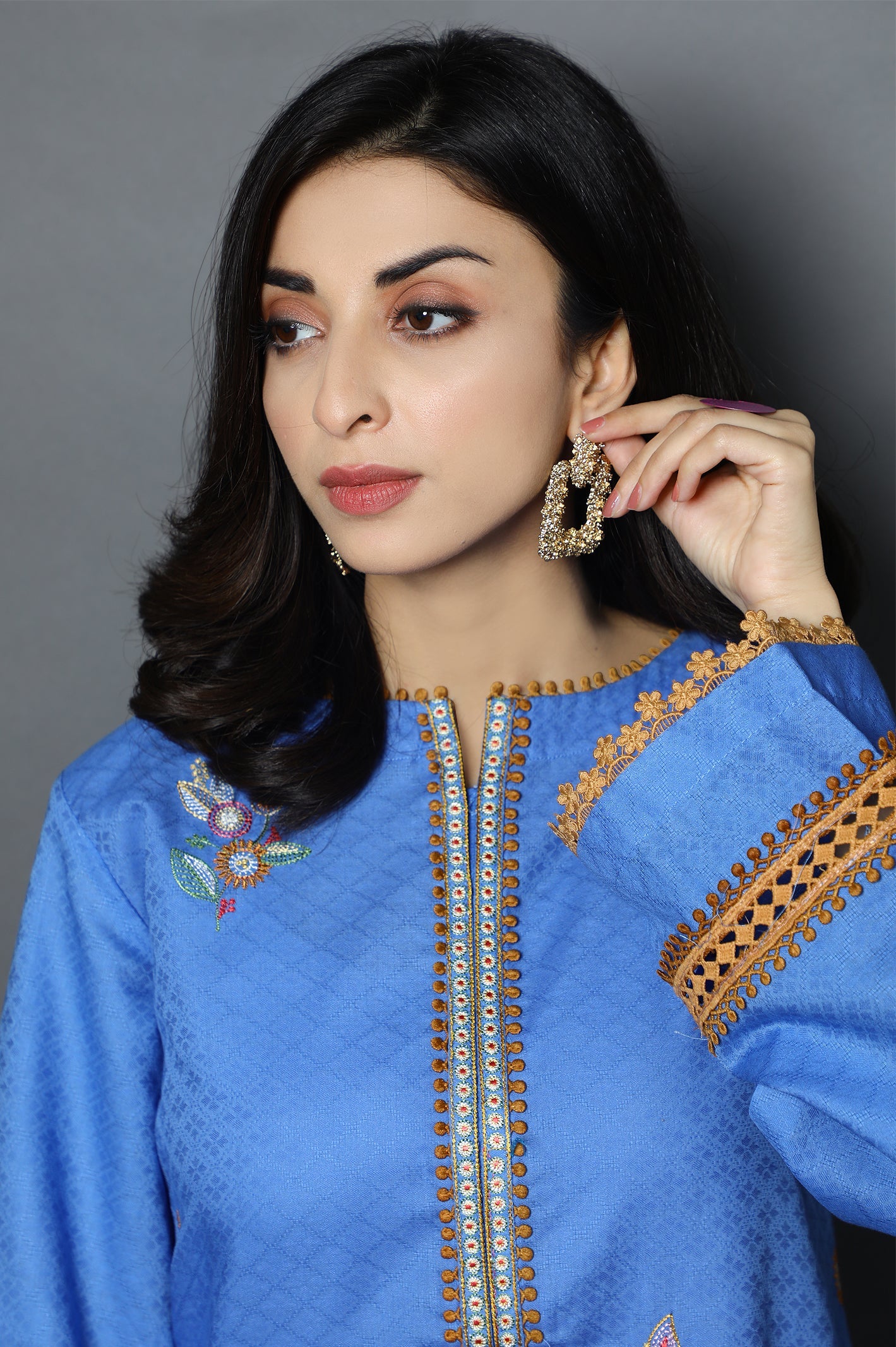 Women Stitched Kurti SKU: WKL0890-BLUE