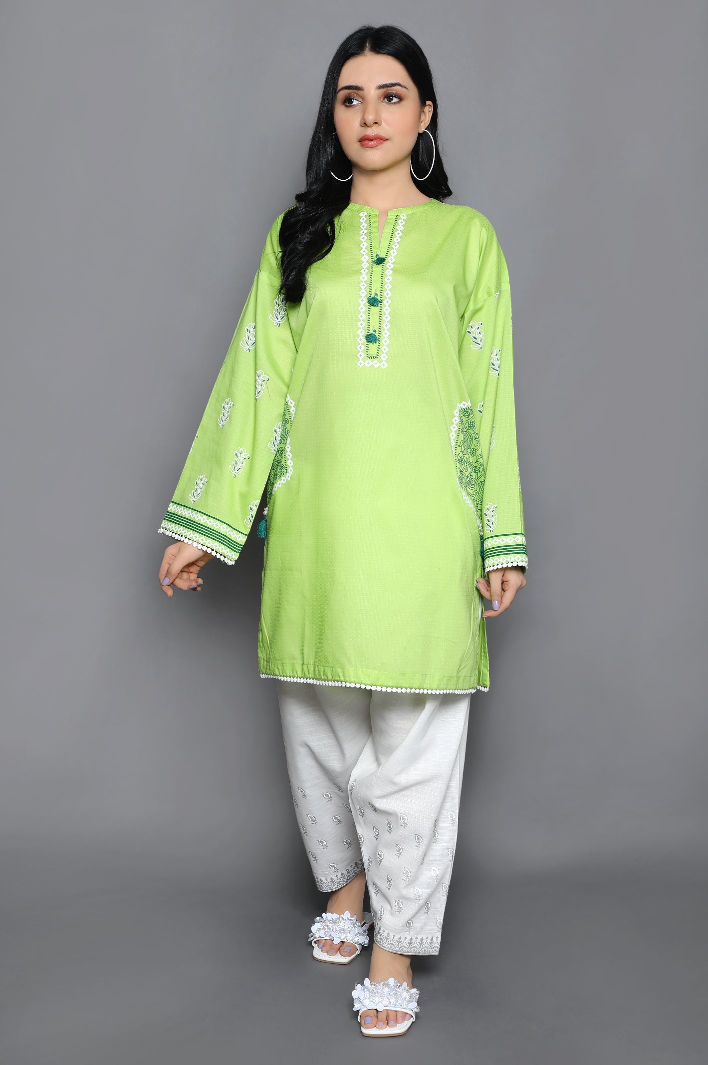 Women Stitched Kurti SKU: WKL0996-P-GREEN