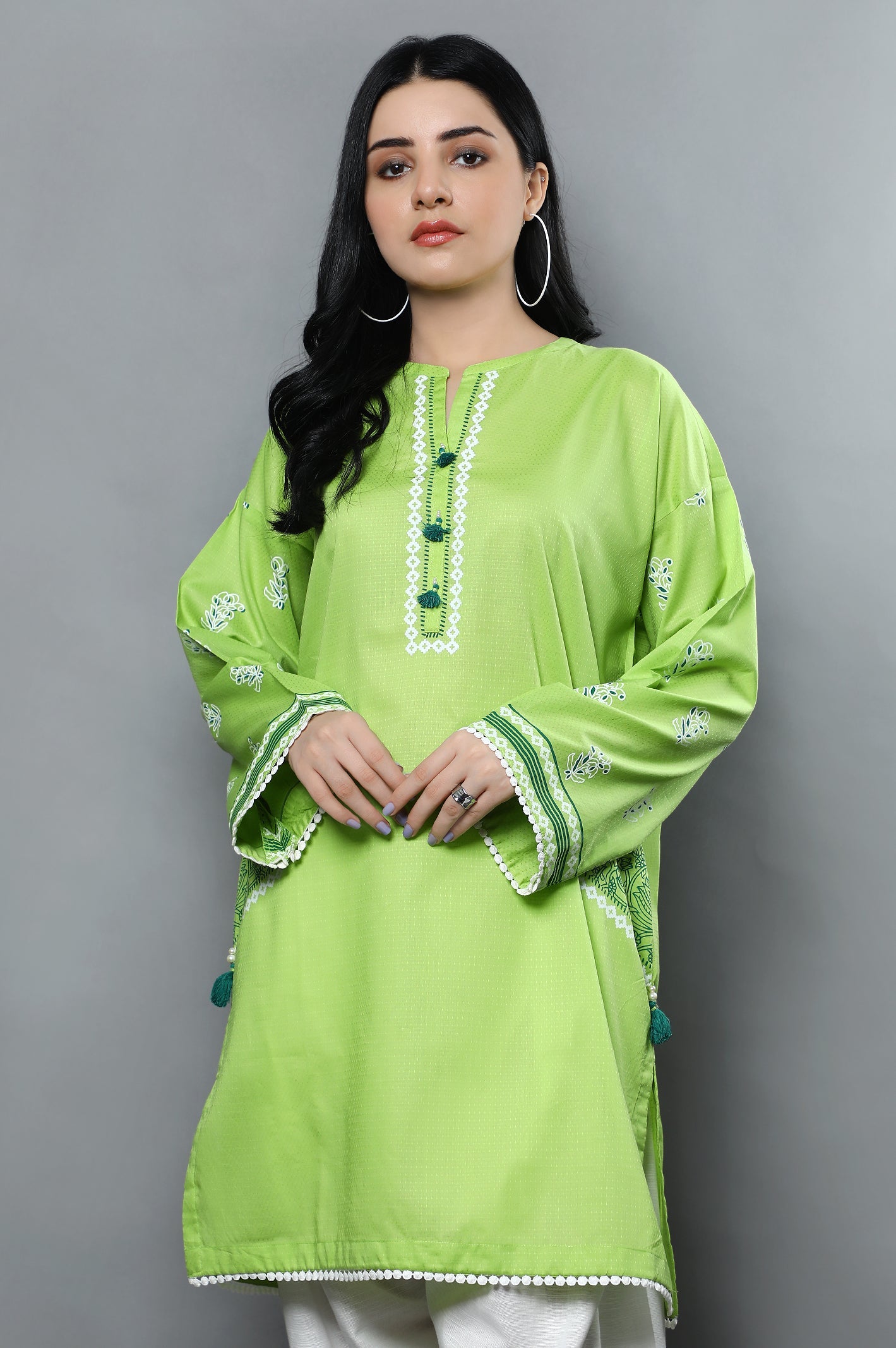 Women Stitched Kurti SKU: WKL0996-P-GREEN