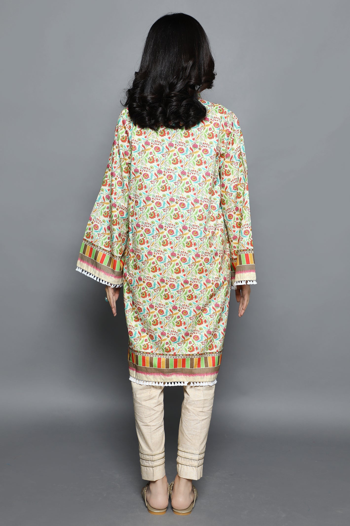 Women Stitched Kurti SKU: WKL1032-OFFWHITE