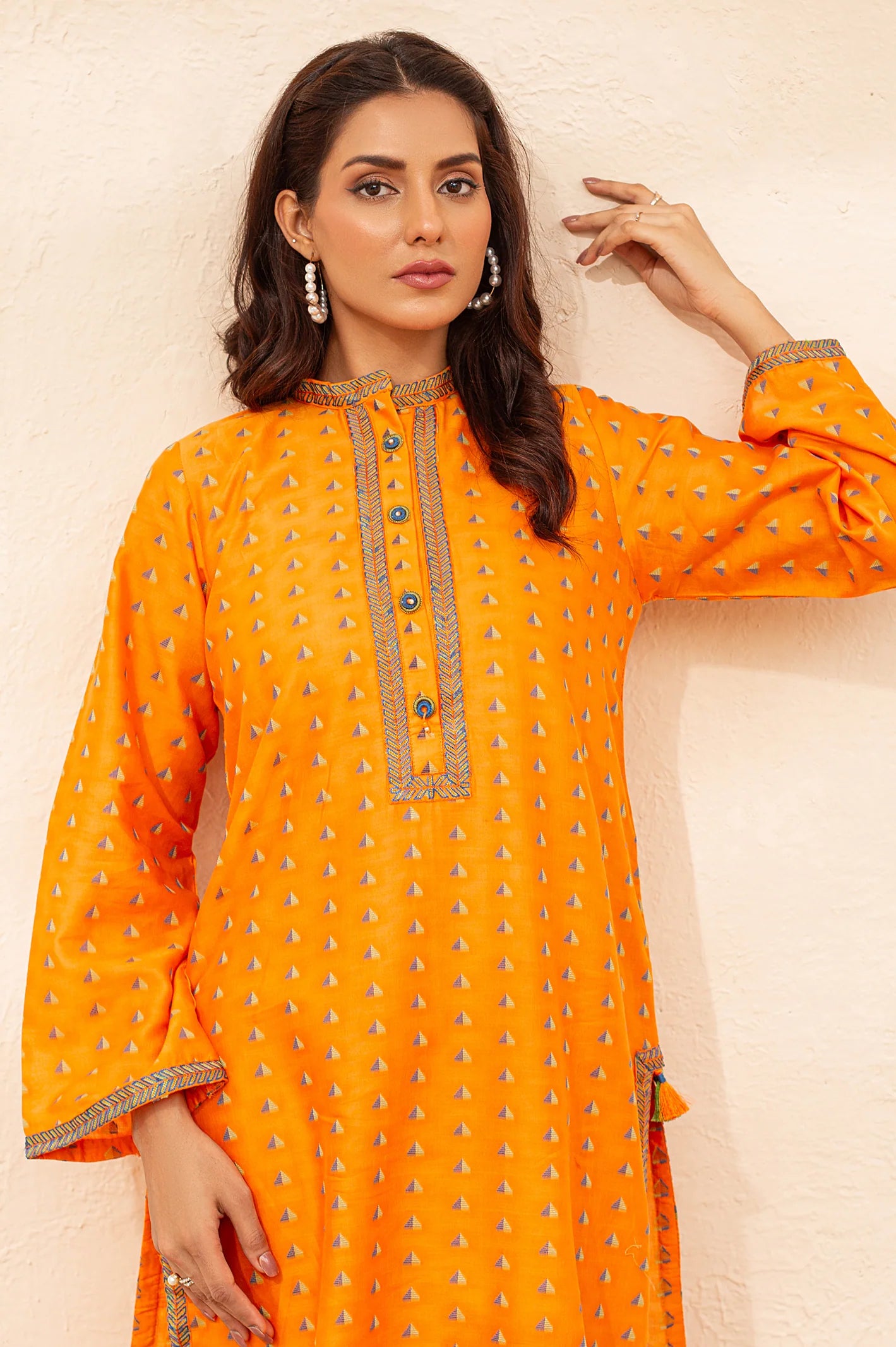 Jacquard Solid Kurti From Diners