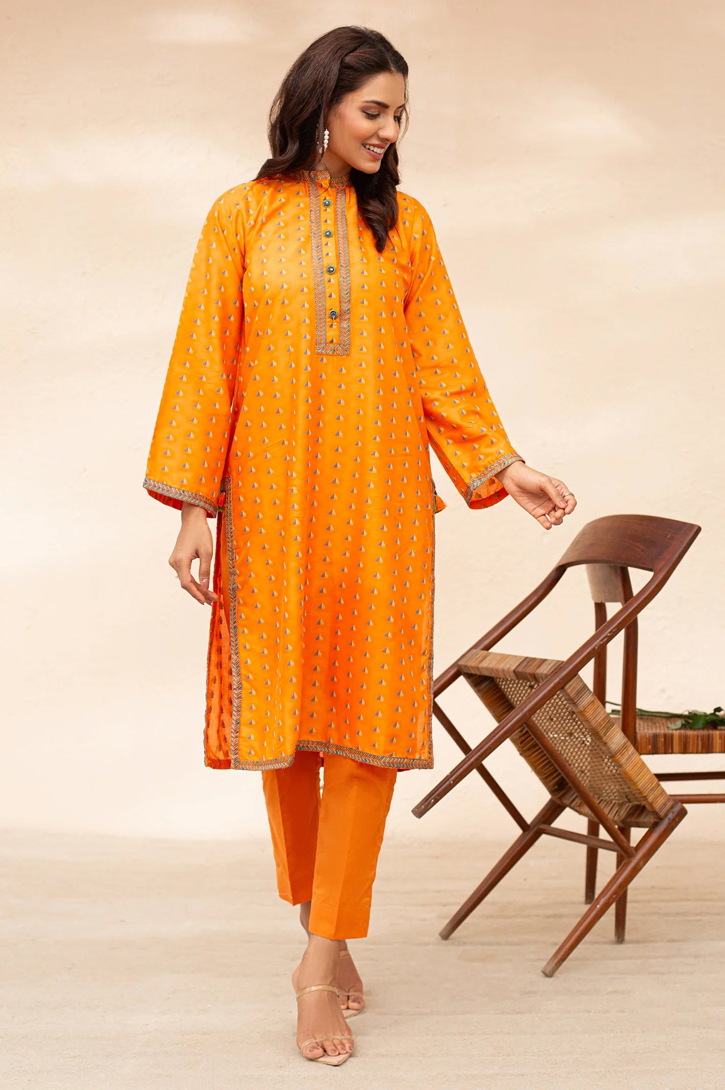 Jacquard Solid Kurti From Diners