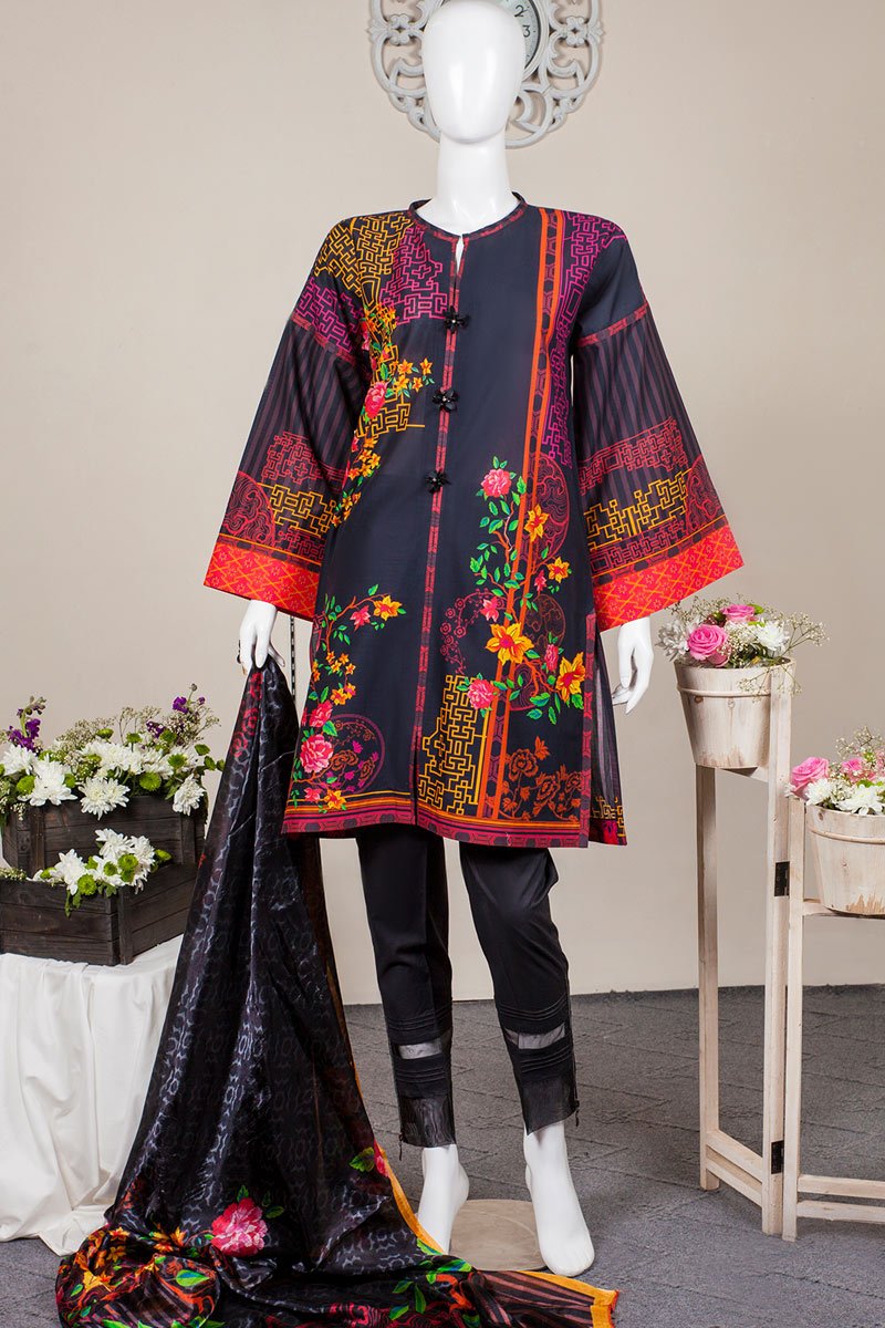 2pc Printed Unstitched Essential Suit - WUD0011