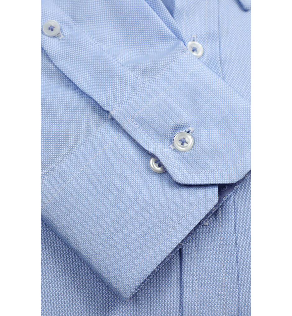 Light Blue Men's Formal Autograph Cotton Shirt - AH21991