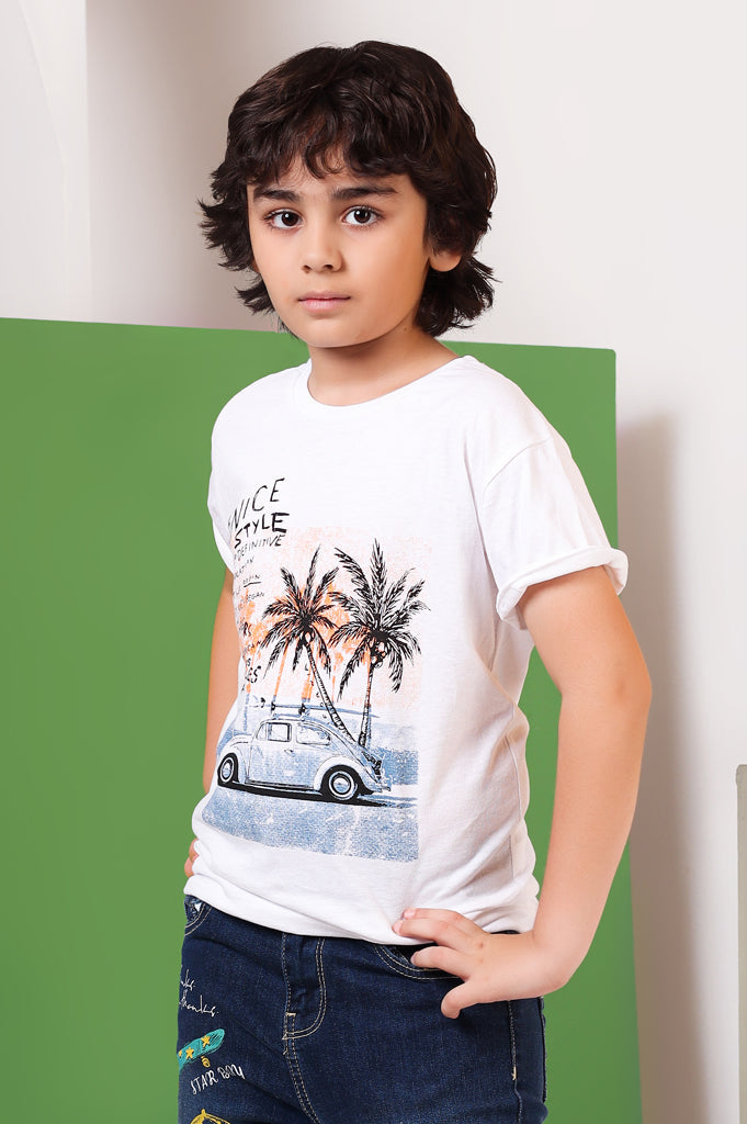 Boys T-Shirt In KBA0220-WHITE - Diners