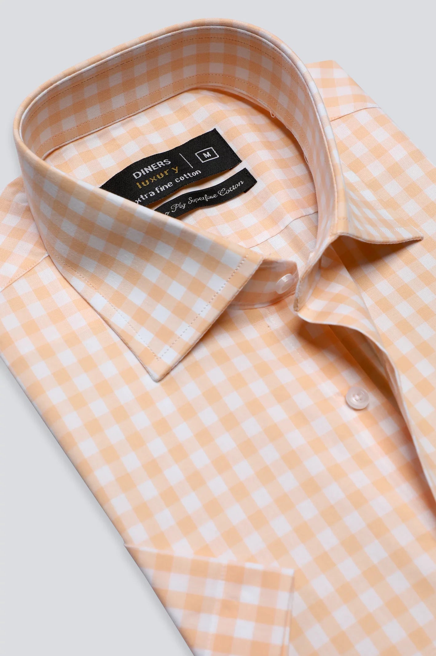 Peach Mini-Check Formal Shirt (Half Sleeves)