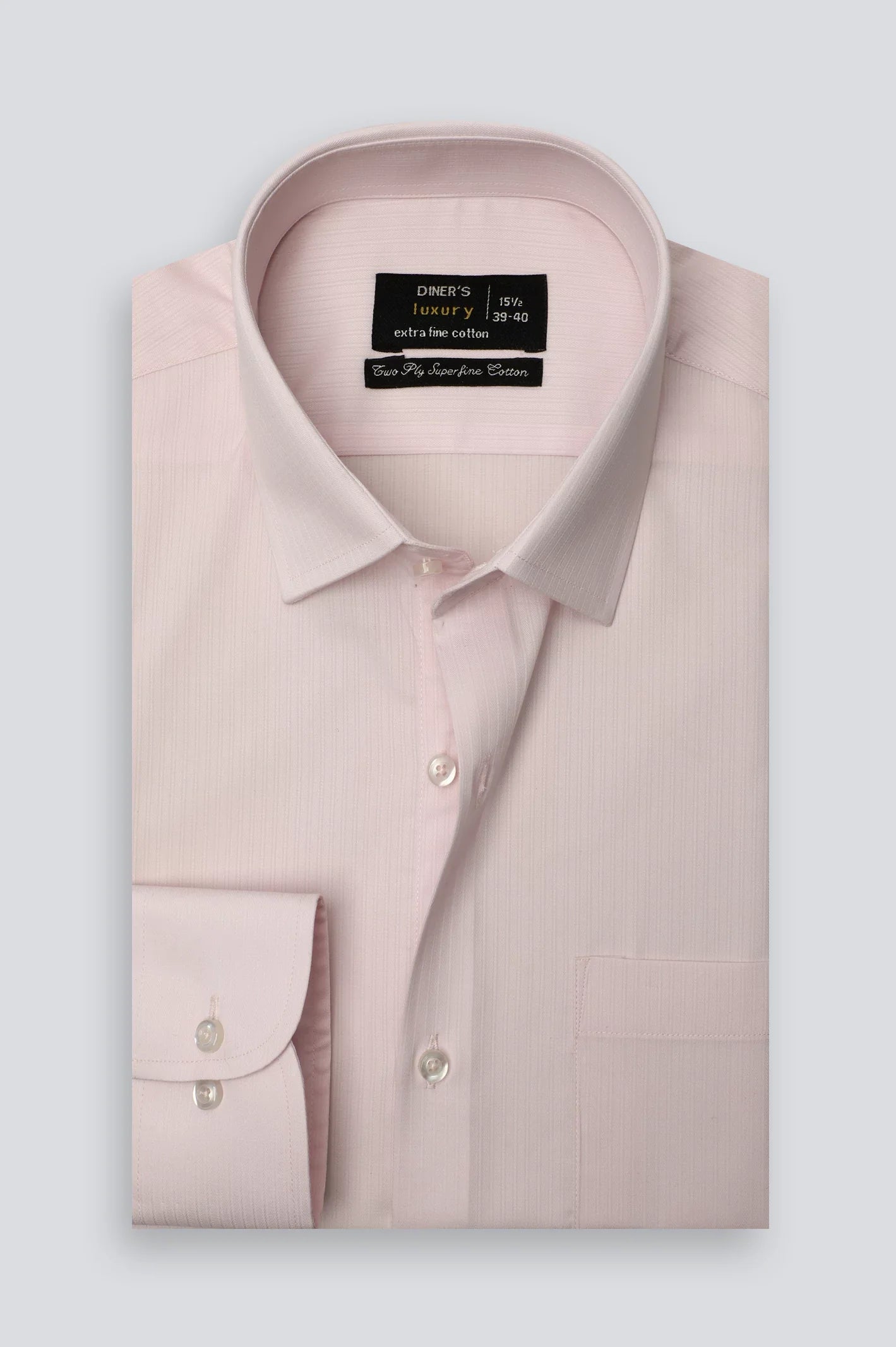 Pink Stripe Textured Formal Shirt